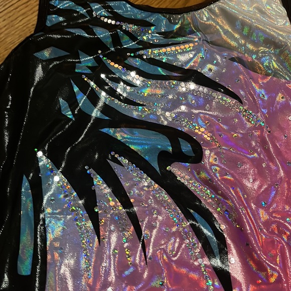- NWT Dreamlight By GK Imagination Tank gymnastics Leotard w/scrunchie sz AS - Picture 5 of 11